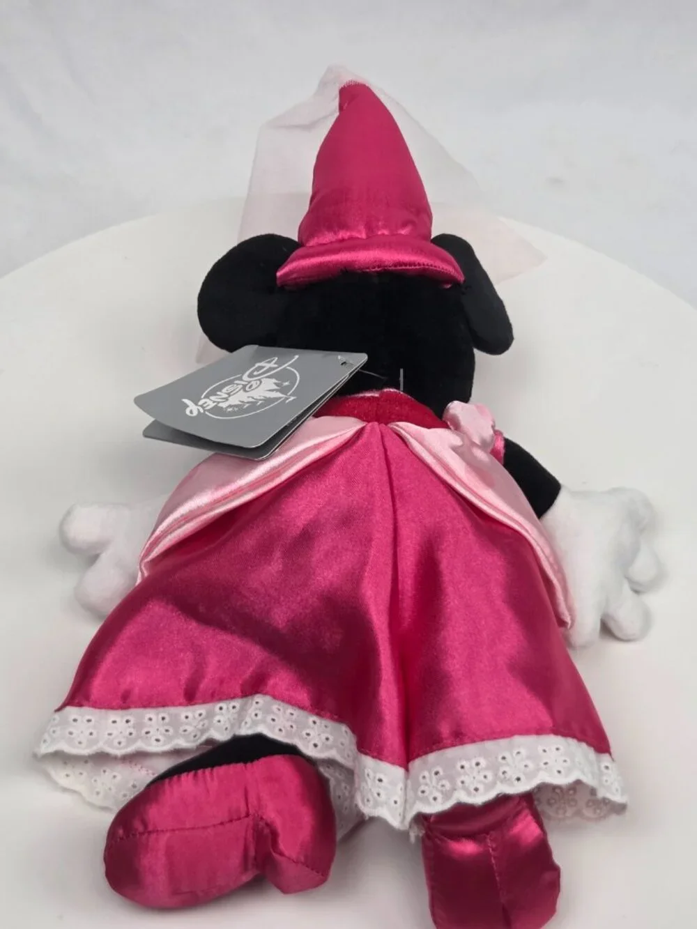 Disney Parks Princess Minnie Mouse Magic Kingdom Pink Satin Dress Plush 13